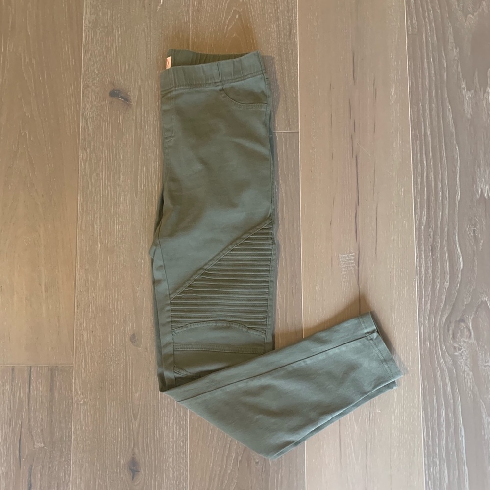 Green Moto Leggings